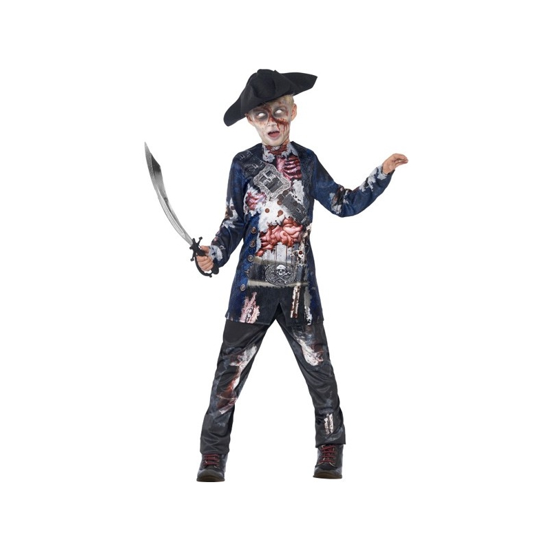 Déguisement halloween garçon pirate mort-vivant ensanglanté enfant