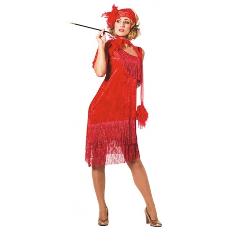 GUI - Déguisement - Charleston Robe et Bandeau Rouge Femme : : Mode