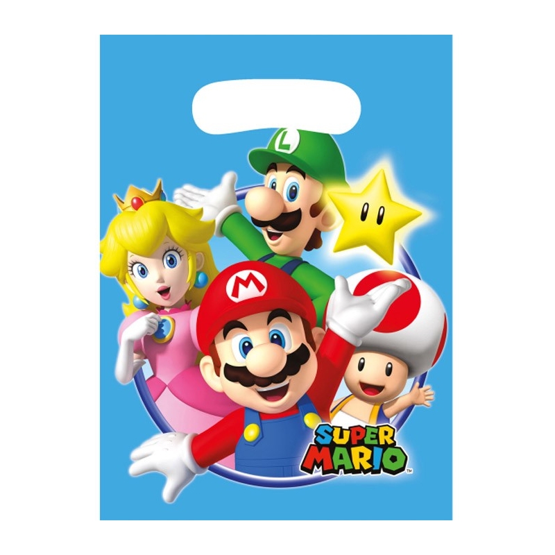 6 Ballons Mario en latex 28 cm - Magie du Déguisement - Décoration - Anniversaire  Mario Bros