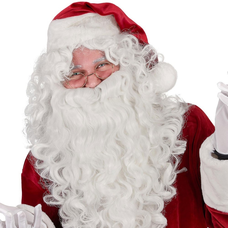 WILLBOND Perruque et Barbe Père Noël avec 1 Paire de Lunettes