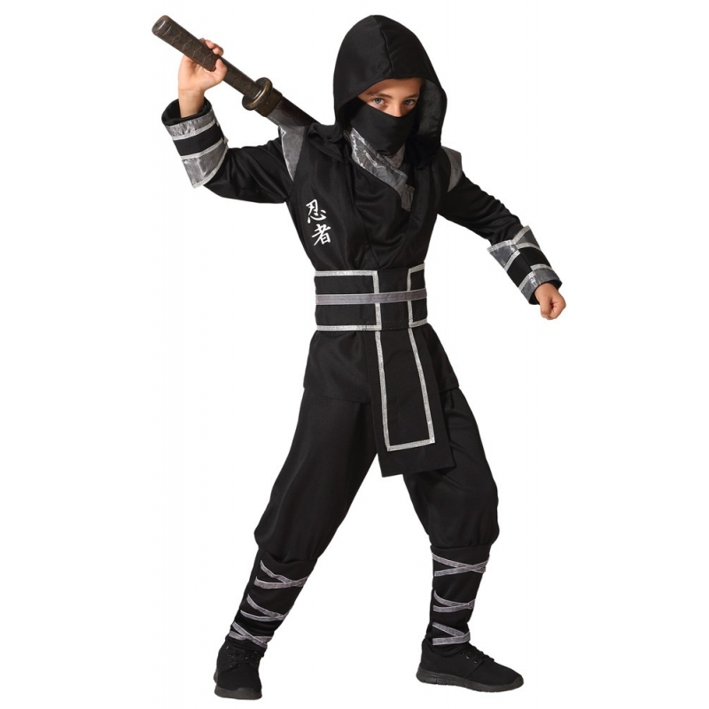 Tenue de ninja noir et gris pour enfant