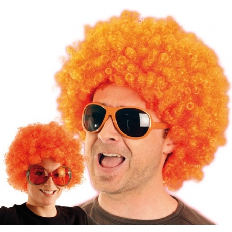 perruque afro disco orange mixte