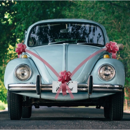 Mariage Kit de décoration pour voiture couleur bordeaux