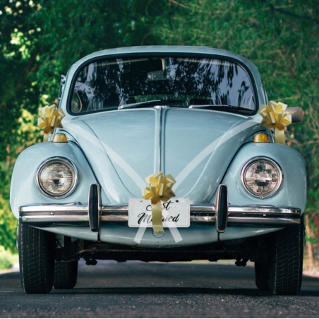 Mariage blanc et or - Kit de décoration pour voiture