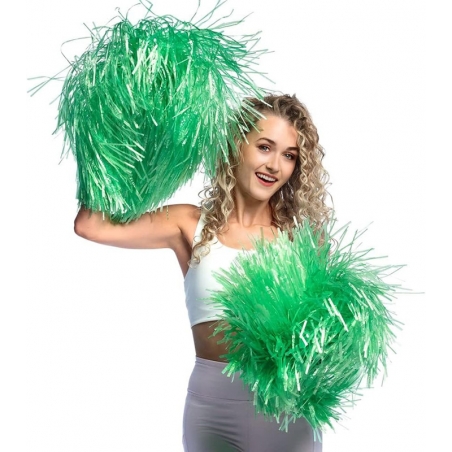 2 pompons vert en mouvement