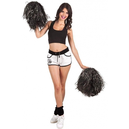 2 Pompon couleur noir pour accessoiriser une tenue de pompom girl