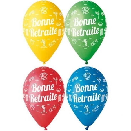 Ballons "Bonne Retraite", sachet de 10 ballons