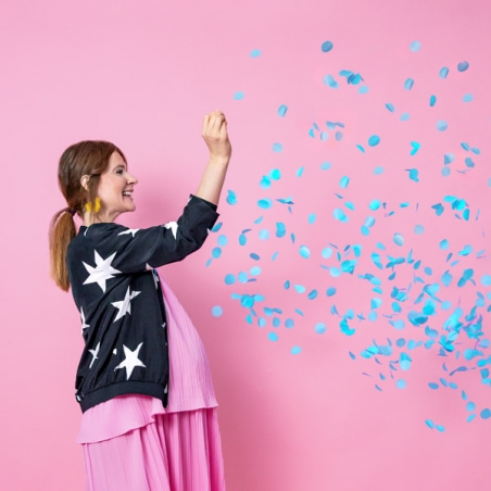 Confettis bleus - Ballon Gender Reveal