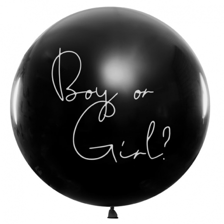 Ballon noir avec confettis (bleu ou rose) idéal pour une Gender Reveal ou une Baby Shower