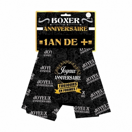 Boxer Joyeux Anniversaire pour homme, un cadeau rigolo à offrir à tous âges