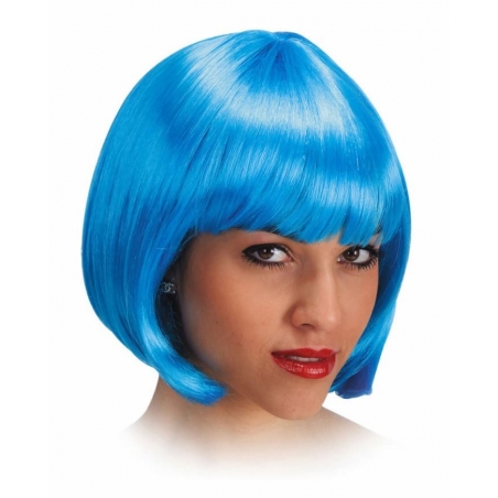 Perruque bleue turquoise coupe pin-up pour femme