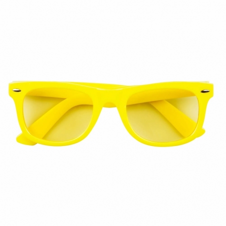 Lunettes jaune fluo pour hommes et femmes thème tropical et années 80