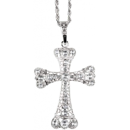 Collier gothique avec croix argentée