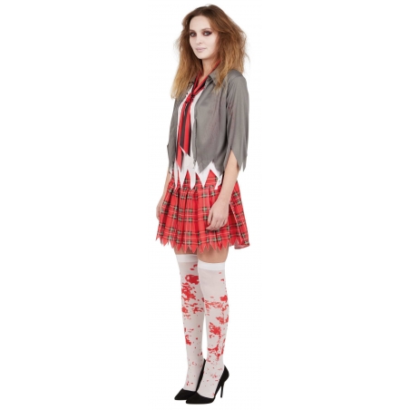 Costume de zombie pour femme, l'écolière zombie du lycée de l'horreur