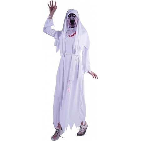 Déguisement Nonne blanche ensanglantée, un costume effrayant idéal pour se déguiser pour Halloween