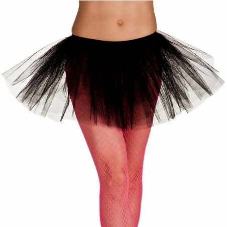 Tutu noir idéal pour accessoiriser une tenue de Madonna ou d'Halloween pour femme (taille unique)