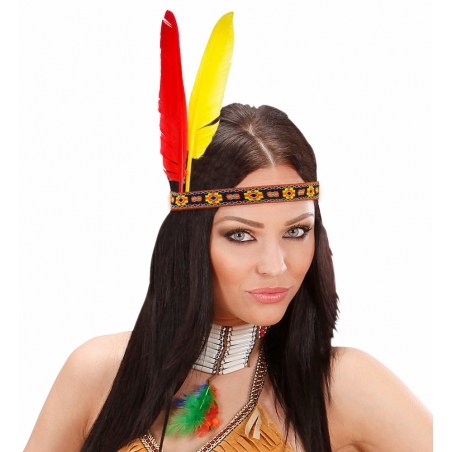 Bandeau indienne avec plumes idéal pour accessoiriser une tenue indienne