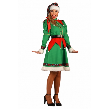 Robe lutin de Noël pour femme luxe