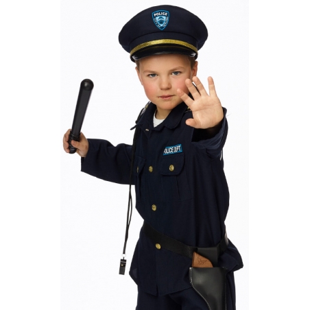 Cosplay policier garçon, costume luxe avec casquette