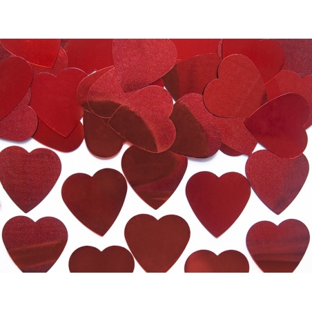 Sachet de confettis en forme de coeur rouge idéal pour réaliser une décoration pour la Saint Valentin